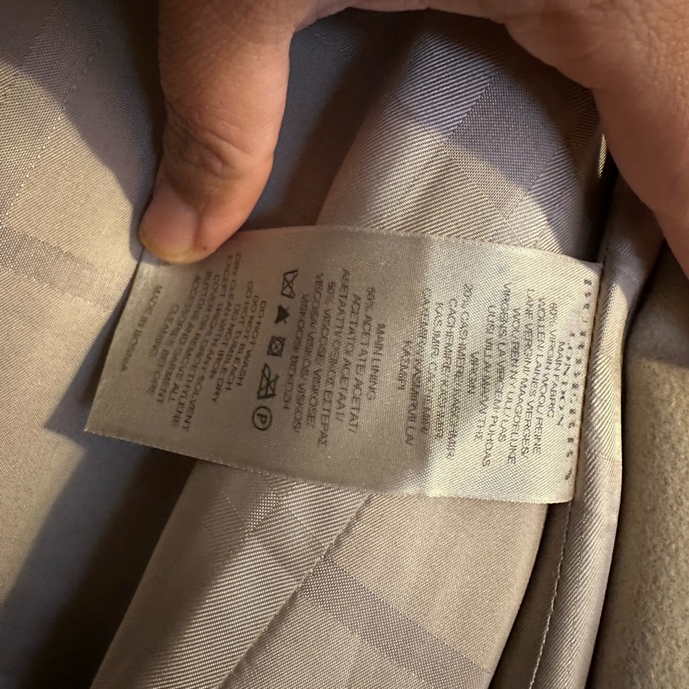 Burberry London Women’s Wool Cashmere Long Belted Coat Beige Camel size 12-14 - Picture 4 of 16